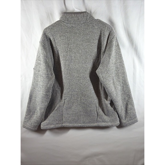 Orvis Fleece Sweater Womens Large Gray Wool Blend Quarter Zip Pullover Sherpa - Picture 7 of 9